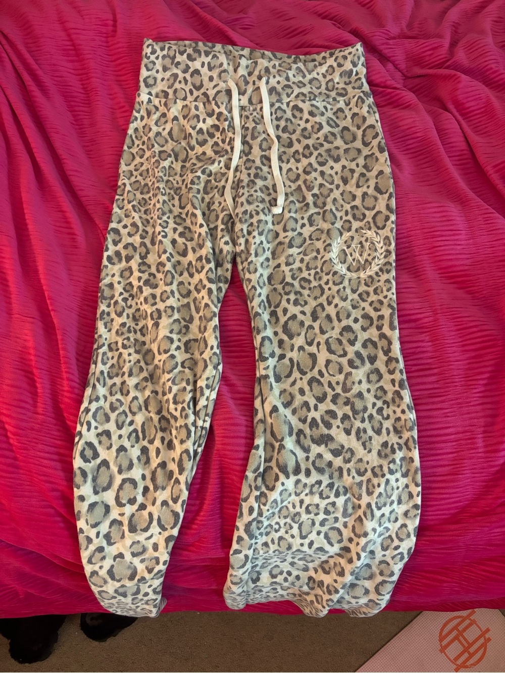 Leopard Print Lounge Pants - Beige/Cream